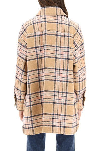 Shop See By Chloé See By Chloe Maxi Shirt With Check Print In Pink