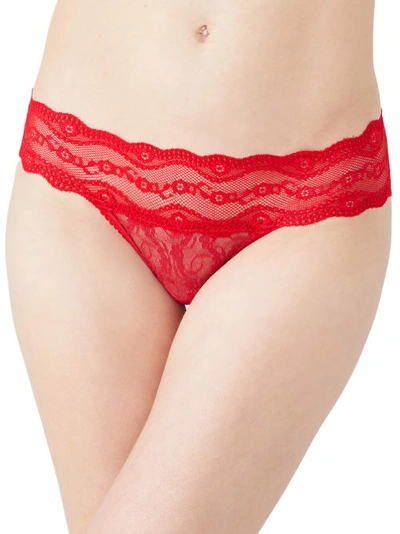 Shop B.tempt'd By Wacoal Lace Kiss Thong In Crimson Red