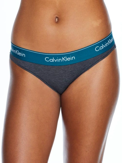 Shop Calvin Klein Modern Cotton Bikini In Charcoal Heather