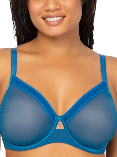 Shop Curvy Couture All You Mesh Bra In Sapphire