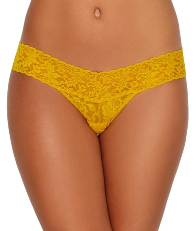 Shop Hanky Panky Signature Lace Low Rise Thong In Topaz