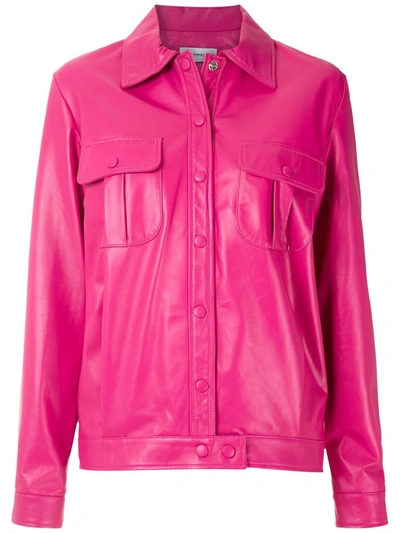 Shop Olympiah Cuir Leather Jacket In Pink