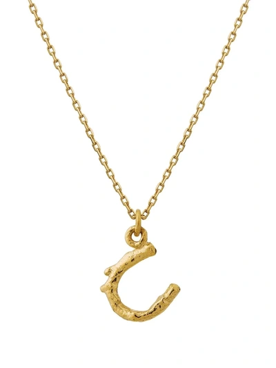 Shop Alex Monroe 18kt Yellow Gold Teeny Tiny Horseshoe Necklace