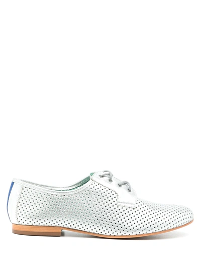 Shop Blue Bird Shoes Perforated Oxford Shoes In Silver