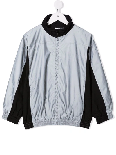 Molo Teen Two-tone Zip-up Track Jacket In Black
