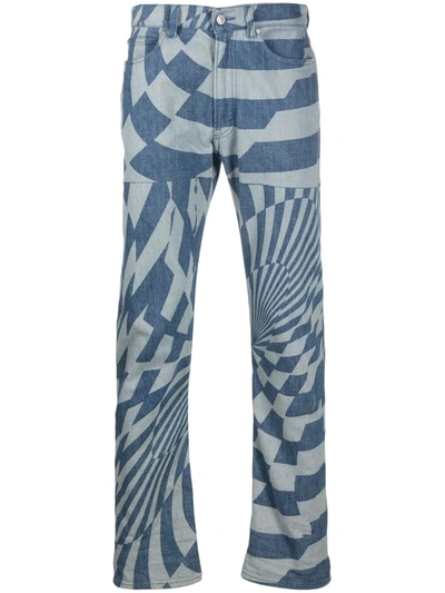 Shop Stella Mccartney X Ed Curtis Geometric Pattern Jeans In Blue