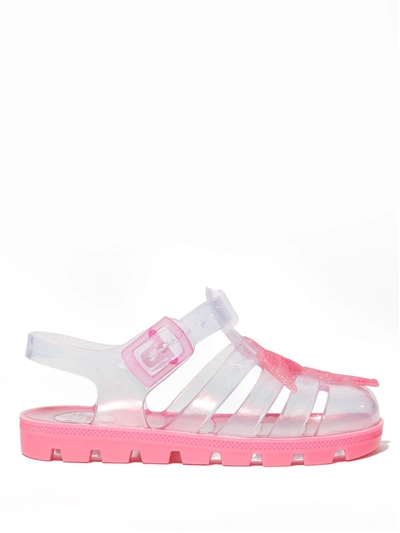 Shop Sophia Webster Flamingo Strappy Glitter Jelly Sandals In Pink