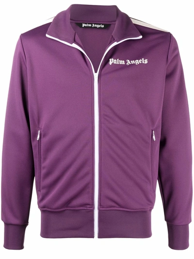 Shop Palm Angels Classic Track Logo-print Jacket In Purple