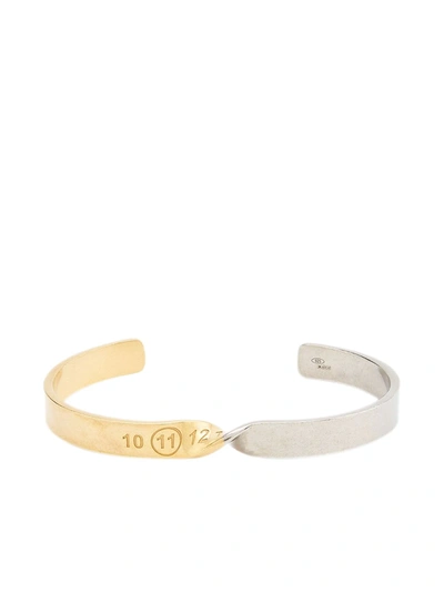 Maison Margiela Twisted Number-engraved Bracelet In Gold