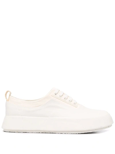 Shop Ambush Vulcanized Lace-up Sneakers In White