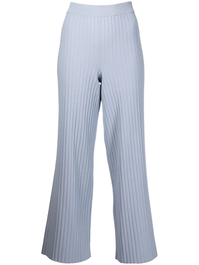 Shop Proenza Schouler White Label Lightweight Rib Knit Trousers In Blue