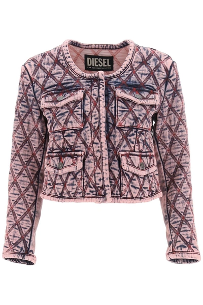 Shop Diesel Fashion Show Collarless Jacket In Mixed Colours
