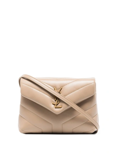 Shop Saint Laurent Loulou Leather Shoulder Bag In Neutrals
