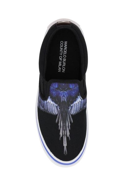 Shop Marcelo Burlon County Of Milan Marcelo Burlon Wings Print Slip-on Sneakers In Mixed Colours