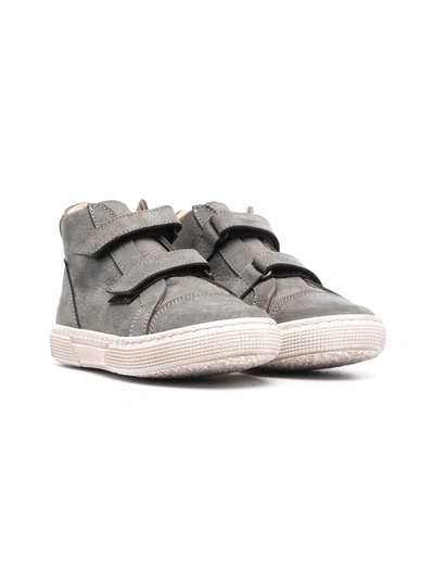 Shop Pèpè Touch-strap Hi Top Sneakers In Grey