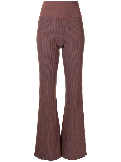 Shop Muller Of Yoshiokubo Rustle Flare Trousers In Red