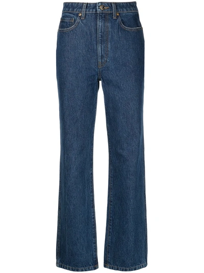 Shop Khaite The Abigail Straight-leg Jeans In Blue