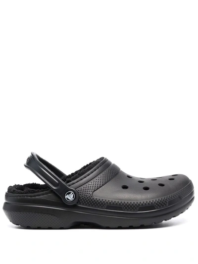 Shop Crocs Classic  Faux-fur Sandals In Black