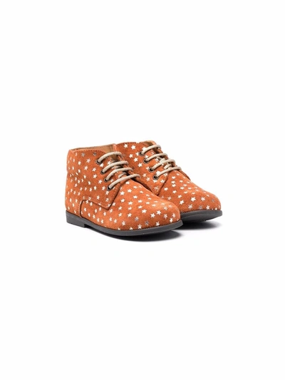 Shop Two Con Me By Pépé Star-print Lace-up Boots In Brown