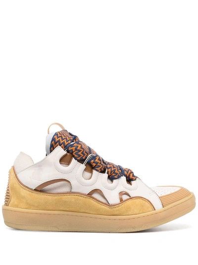 Shop Lanvin Low-top Curb Sneakers In Neutrals