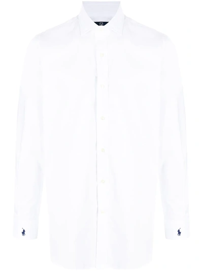 Shop Polo Ralph Lauren Long-sleeve Cotton Dress Shirt In White