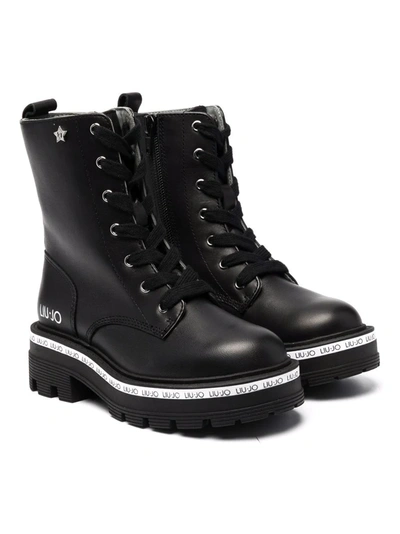 Shop Liu •jo Tailor 174 Lace-up Boots In Black