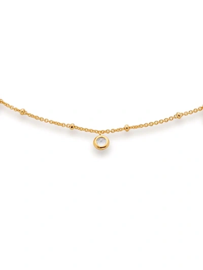 Shop Monica Vinader Mini Gem Necklace In Gold