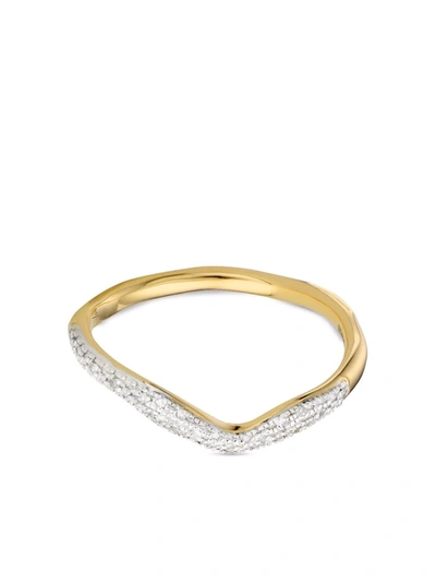 Shop Monica Vinader Riva Wave Stacking Ring In Gold