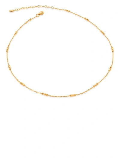 Monica Vinader Gold Plated Vermeil Silver 18-20' Triple Beaded Chain Necklace In Gold