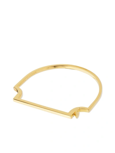 Shop Monica Vinader Signature Skinny Bangle In Gold