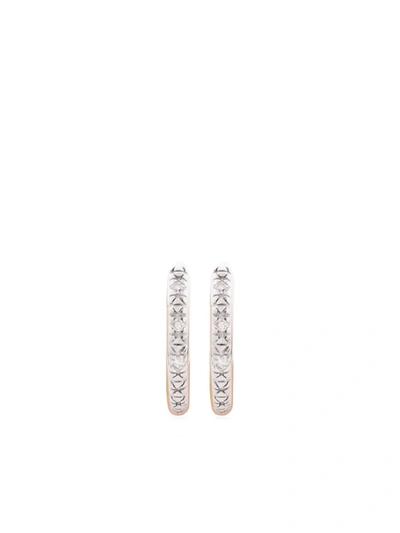 Shop Monica Vinader Riva Mini Diamond Huggie Earrings In Pink