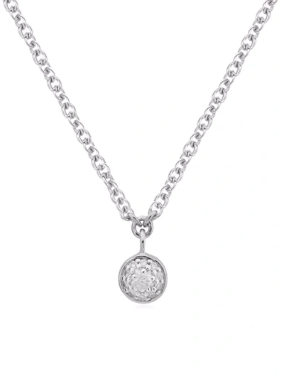 Shop Monica Vinader Fiji Chain-link Detail Necklace In Silver