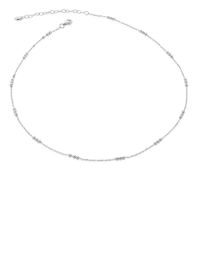 Shop Monica Vinader Triple-beaded Choker Necklace In Silver