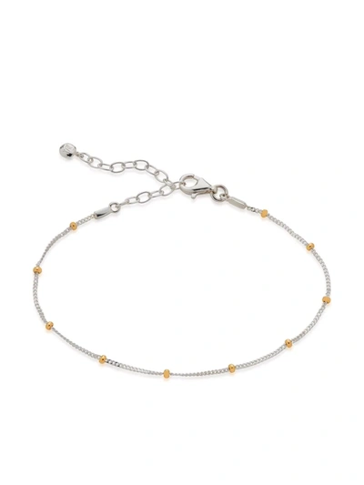 Shop Monica Vinader Beaded Chain Bracelet In Silver