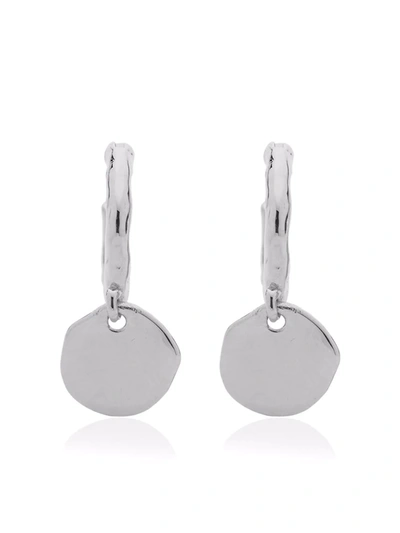 Shop Monica Vinader Siren Muse Huggie Earrings In Silver