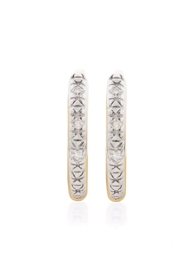 Monica Vinader Riva Mini Diamond Huggie Earrings In Gold