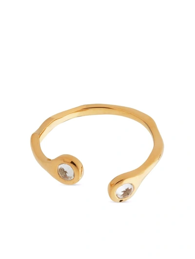 Shop Monica Vinader Mini Gem Open Ring In Gold