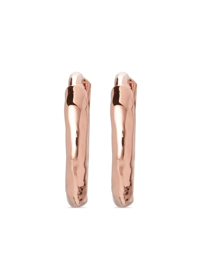 Shop Monica Vinader Ziggy Huggie Earrings In Pink