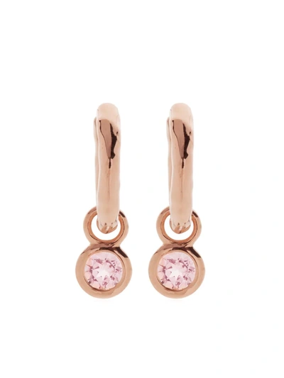 Shop Monica Vinader Mini Gem Huggie Earrings In Pink