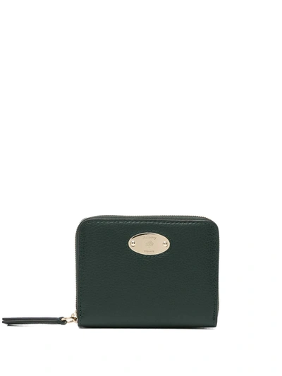 Shop Mulberry Small Logo-plaque Zipped Purse In Green