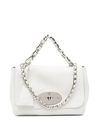 Shop Mulberry Lily Top Handle Heavy Grain Leather Tote In White