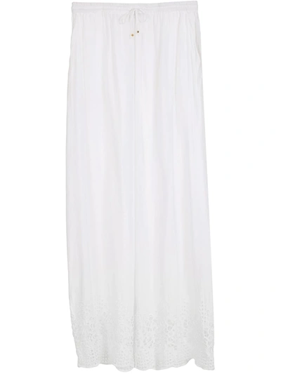 Shop Amir Slama Broderie-anglaise Palazzo Pants In White