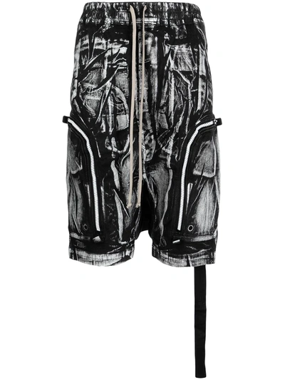 Shop Rick Owens Drkshdw Bauhaus Printed Shorts In Black