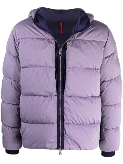 Shop Moncler Paviot Logo-print Down Jacket In Purple