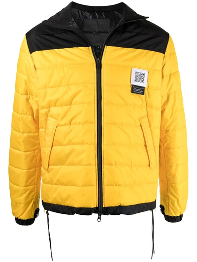 Shop Fumito Ganryu Colour-block Puffer Jacket In Yellow