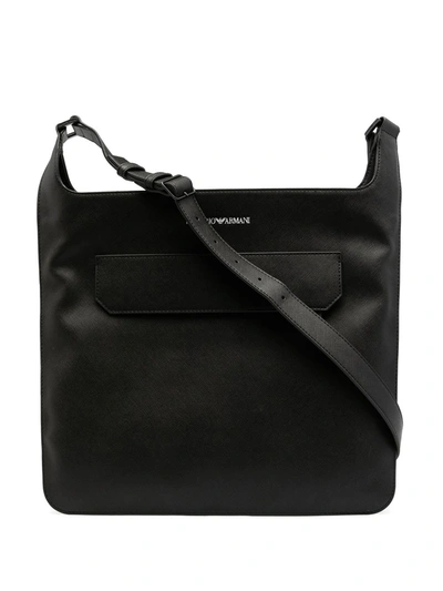 Shop Emporio Armani Faux-leather Shoulder Bag In Black