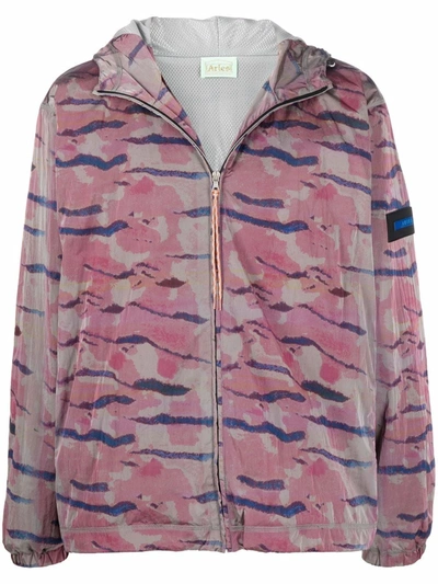 Shop Aries Camo Print Jacket In Pink