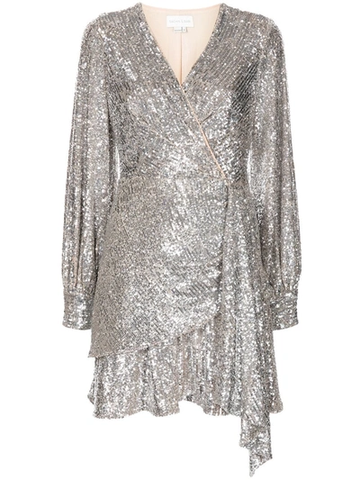 Shop Sachin & Babi Delaney Sequinned Mini Dress In Silver