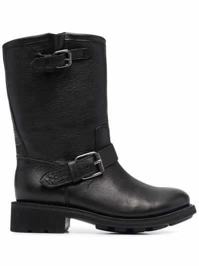Shop Ash Double Buckle Boots In Black