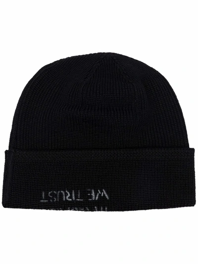 Shop Visvim Logo Beanie Hat In Black